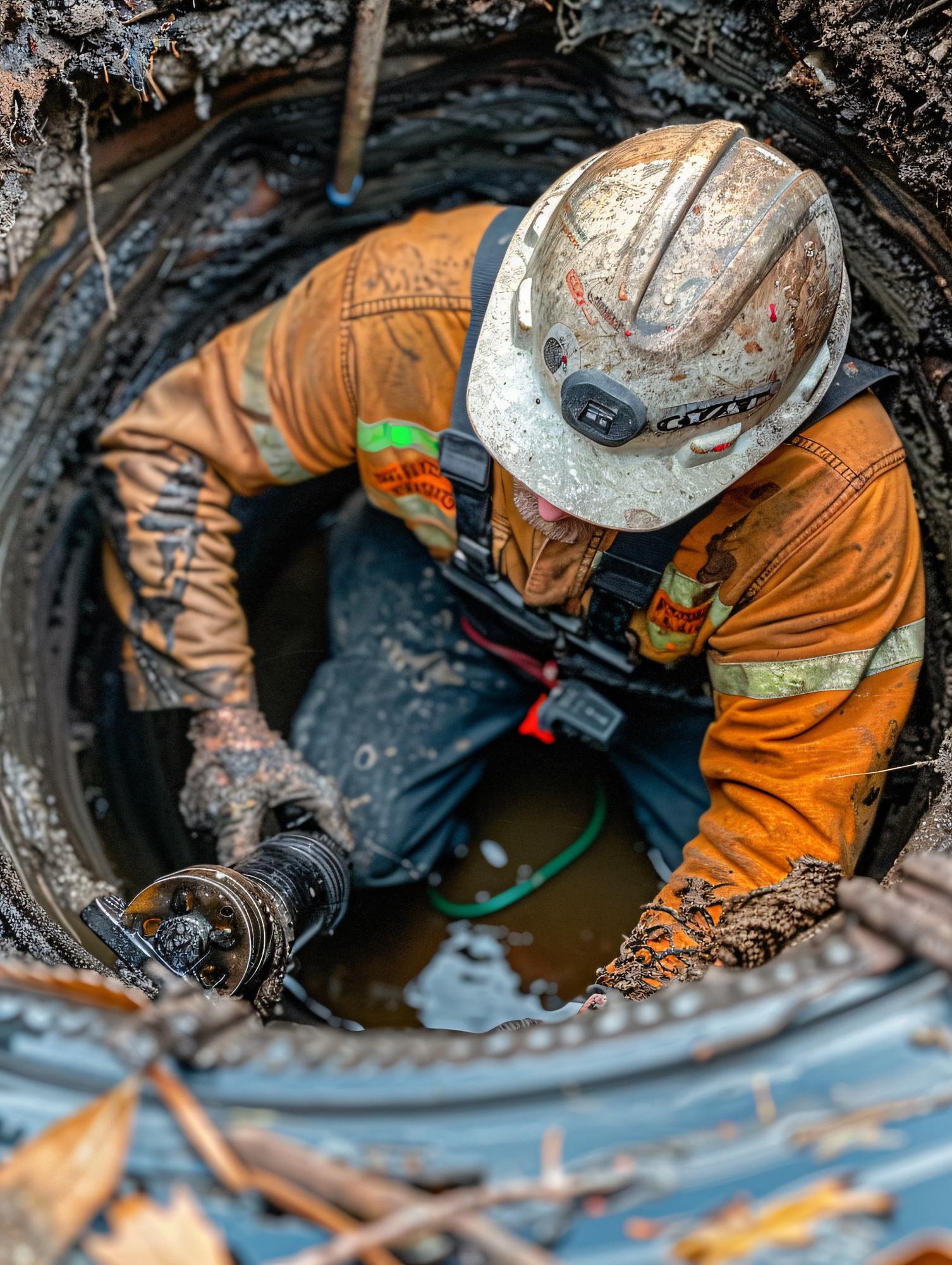 Inspection par caméra d'une canalisation obstruée avant intervention